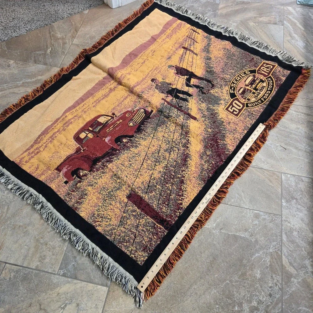 Ford F-Series 50th Anniversary Woven Throw Blanket 1948-1998 Built Ford Tough